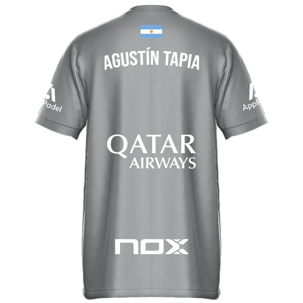 CAMISETA PADEL AGUSTÍN TAPIA GRIS